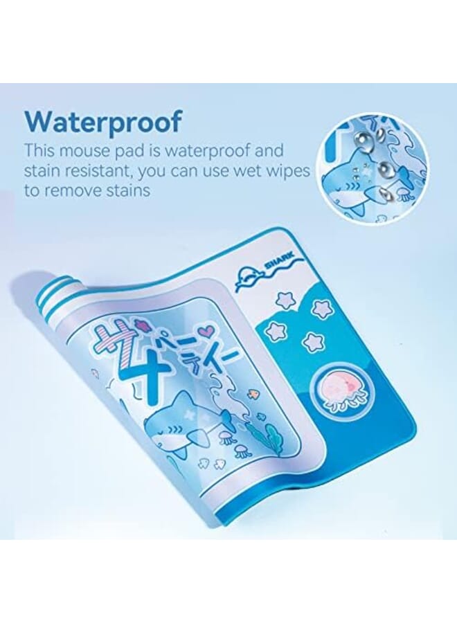 GEEKSHARE Cute Shark Party Mouse Pad Large Non Slip Rubber Base Desk Mat For Keyboard And Mouse Perfect For Gaming Writing Or Home Office Work - Image 3