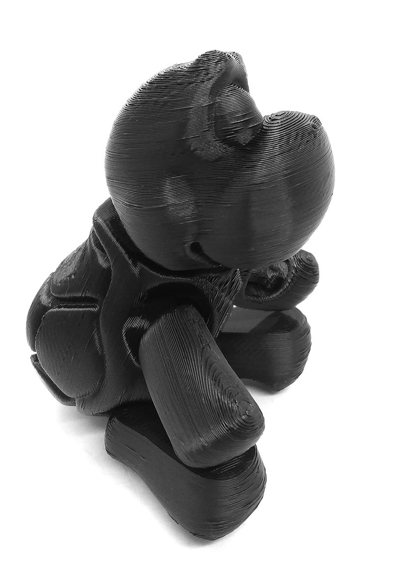 CERO ® 3D Printed Adorable Flexi Turtle and Mobile Stand/Home Decor/Display (Black PLA Plastic) - Image 2