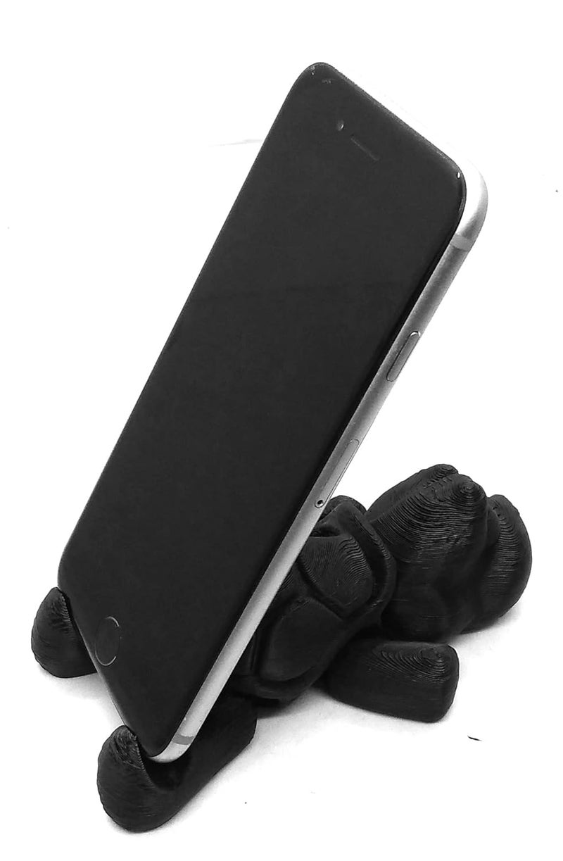CERO ® 3D Printed Adorable Flexi Turtle and Mobile Stand/Home Decor/Display (Black PLA Plastic) - Image 4
