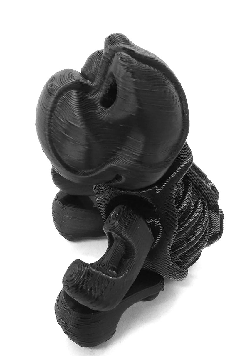 CERO ® 3D Printed Adorable Flexi Turtle and Mobile Stand/Home Decor/Display (Black PLA Plastic) - Image 3