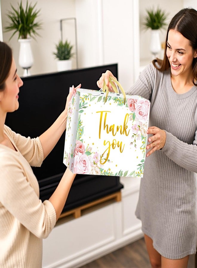 LUUFILx We Appreciate You Gift Bag Floral Thank You Gift Bag with Tissue Paper Greeting Card Appreciation Gifts Wrapping Paper with Handle for Business Retirement Wedding Teacher Birthday Party Supplies - Image 4