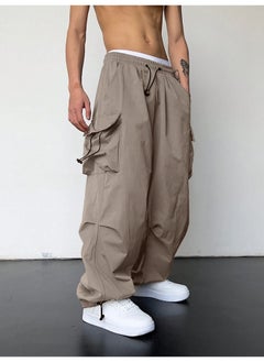 Maniac Mens Solid Side Pockets Silver Mink Nylon fabric Baggy fit Cargo Pant  - Image 2