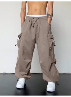 Maniac Mens Solid Side Pockets Silver Mink Nylon fabric Baggy fit Cargo Pant  - Image 3