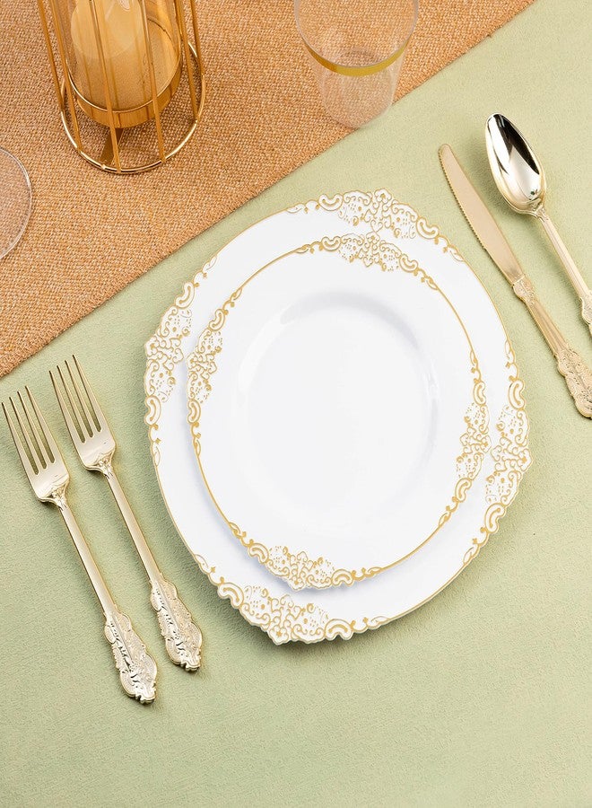 Bestluck 75PCS Gold Plastic Silverware for 25 Guests, Heavy Duty Gold Disposable Utensils Sets, Includes 25 Forks, 25 Spoons, 25 Knives, Elegant Cutlery Perfect for Wedding, Party - Image 3