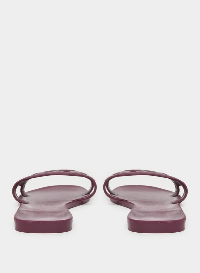 Take Two Solid Cross Circle Vamp Flat Sandals - Image 4