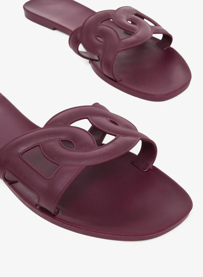 Take Two Take Two Solid Cross Circle Vamp Flat Sandals