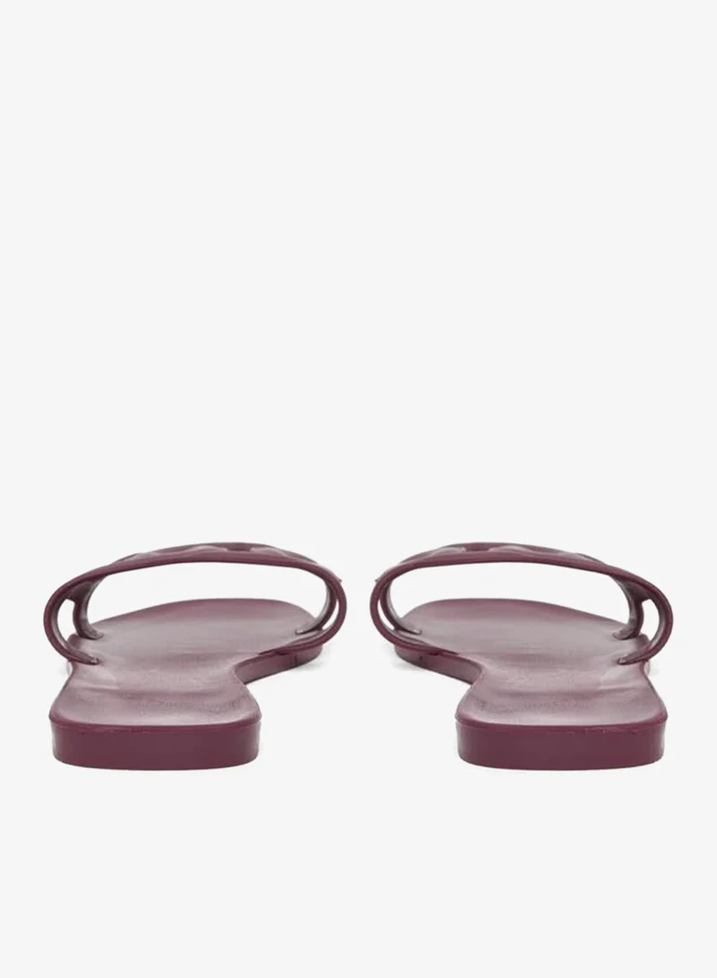 Take Two Take Two Solid Cross Circle Vamp Flat Sandals