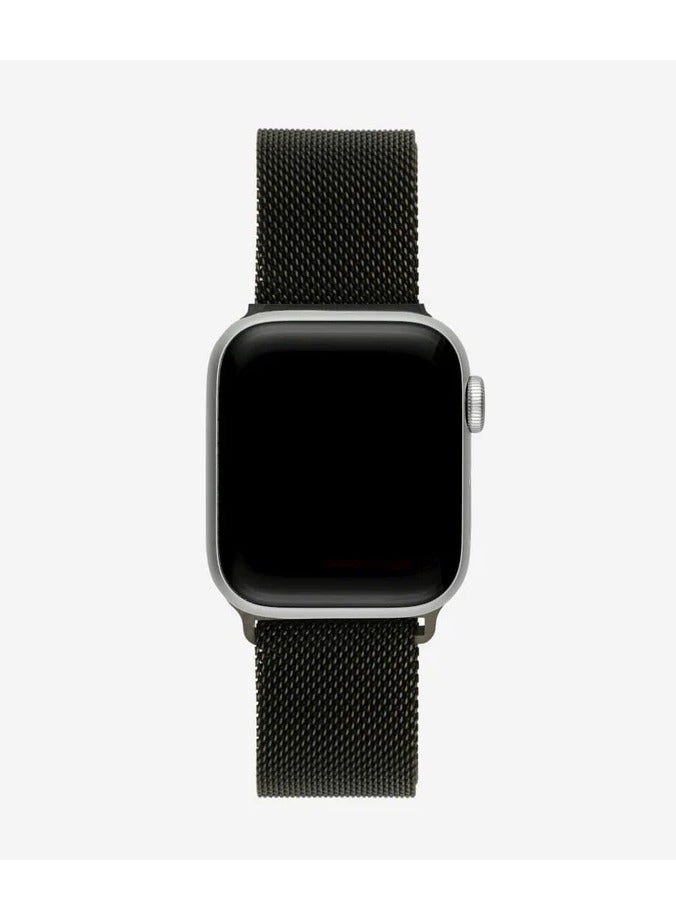 Watch Apple Watch Milanese Loop Band Compatible with 42mm 44mm 45mm 46mm 49mm , Apple Watch Ultra 3 / 2 / 1, Series 10 / 9 / 8 / 7 / 6 / 5 / 4 / 3 / 2 / 1 & SE – Premium Stainless Steel Magnetic Mesh Strap - Black - Image 2