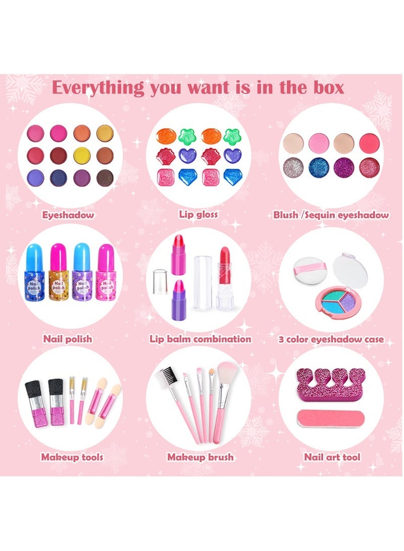 Kids Washable Makeup Girl Toys - Kids Makeup Kit for Girl, Real Make Up Set, Little Girls Makeup Kit for Toddler Kid Children - Image 2