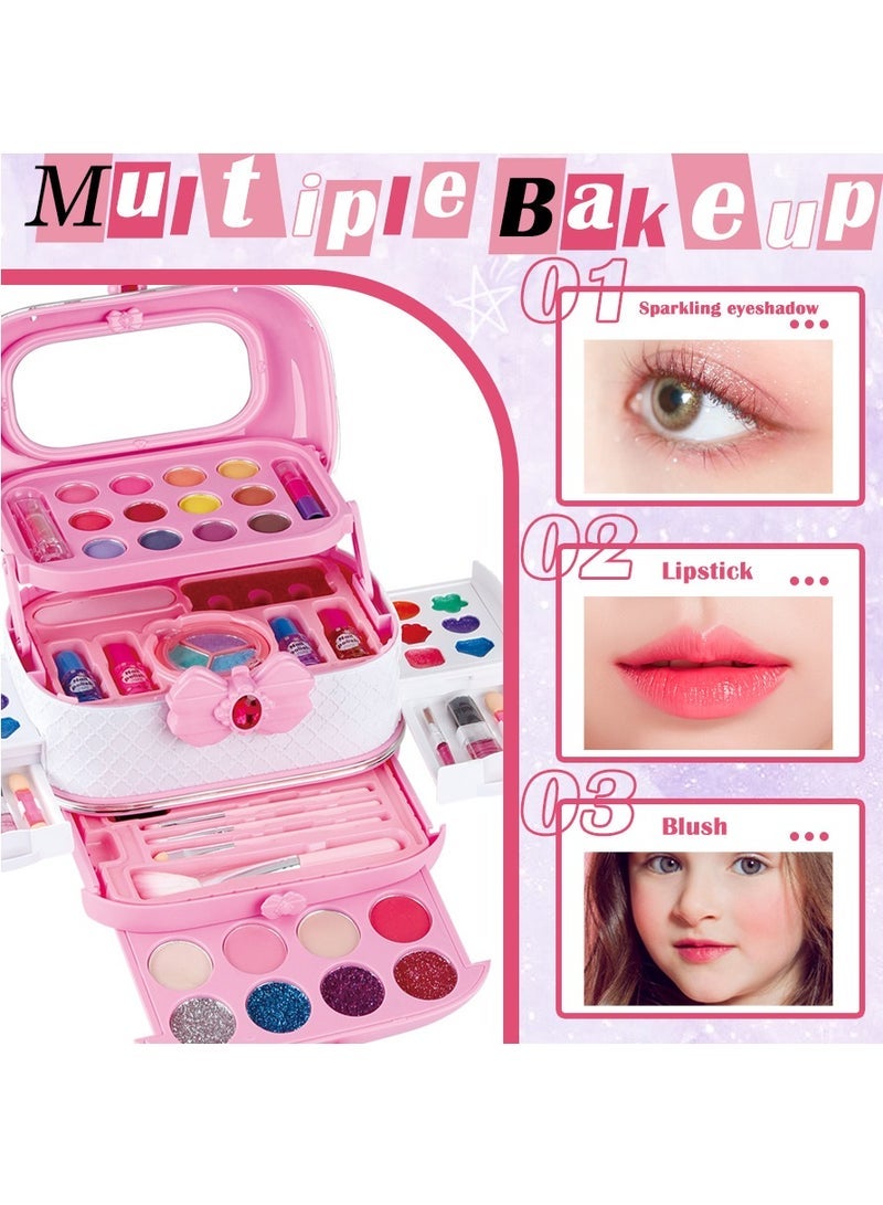 Kids Washable Makeup Girl Toys - Kids Makeup Kit for Girl, Real Make Up Set, Little Girls Makeup Kit for Toddler Kid Children - Image 3