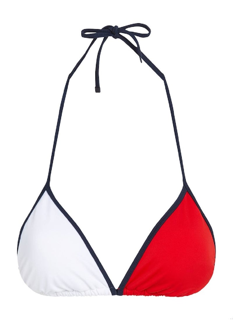 TOMMY HILFIGER Women's Hilfiger Flag Padded Bikini Top - Nylon, Multicolour  - Image 2