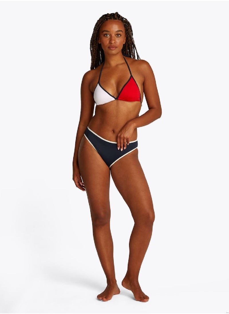 TOMMY HILFIGER Women's Hilfiger Flag Padded Bikini Top - Nylon, Multicolour  - Image 3