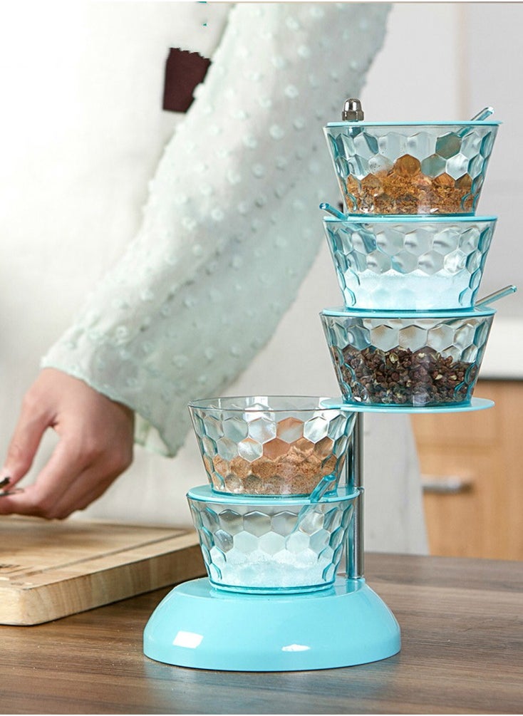 Rotating Vertical Salt Sugar Seasoning Box Storage Can Spice Case Jar