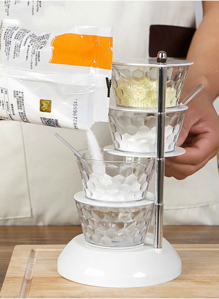 Rotating Vertical Salt Sugar Seasoning Box Storage Can Spice Case Jar