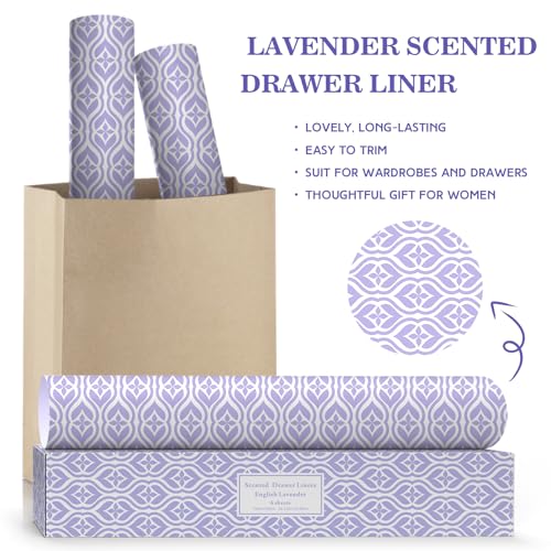 SCENTORINI Lavender Scented Drawer Liners, 6 Sheets Fragrant Paper Liners Non-Adhesive Paper Sheets for Home Closet, Dresser Drawers, for Home Fragrance - Image 4