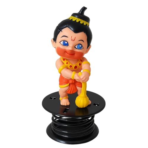 URBAN SELECT™ Bala Hanuman Idol for Car Dashboard | Cute Child Hanuman Ji Murti for Home, Office & Pooja Room | Bobble Head Spring Bajrangbali Figurine | Divine Bal Hanuman Statue for Devotional Décor - Image 5