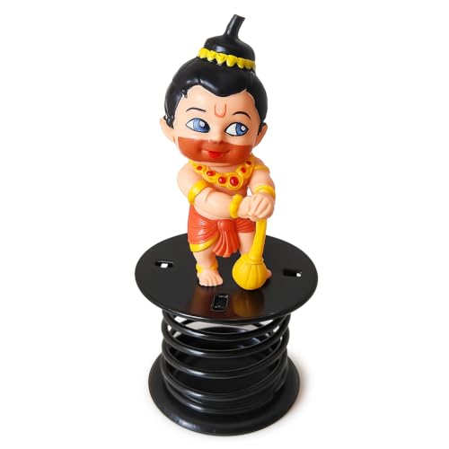 URBAN SELECT™ Bala Hanuman Idol for Car Dashboard | Cute Child Hanuman Ji Murti for Home, Office & Pooja Room | Bobble Head Spring Bajrangbali Figurine | Divine Bal Hanuman Statue for Devotional Décor - Image 1