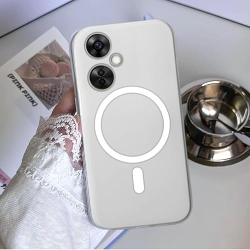MAGICHUB Luxury Paper Thin Case Cover for OnePlus Nord CE 3 Lite 5G | Matte Finish | Only Compatible with Wireless Magnetic Accessories | Compatible with magsafe | (White) - Image 3