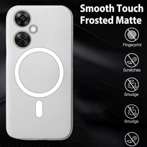 MAGICHUB Luxury Paper Thin Case Cover for OnePlus Nord CE 3 Lite 5G | Matte Finish | Only Compatible with Wireless Magnetic Accessories | Compatible with magsafe | (White) - Image 2