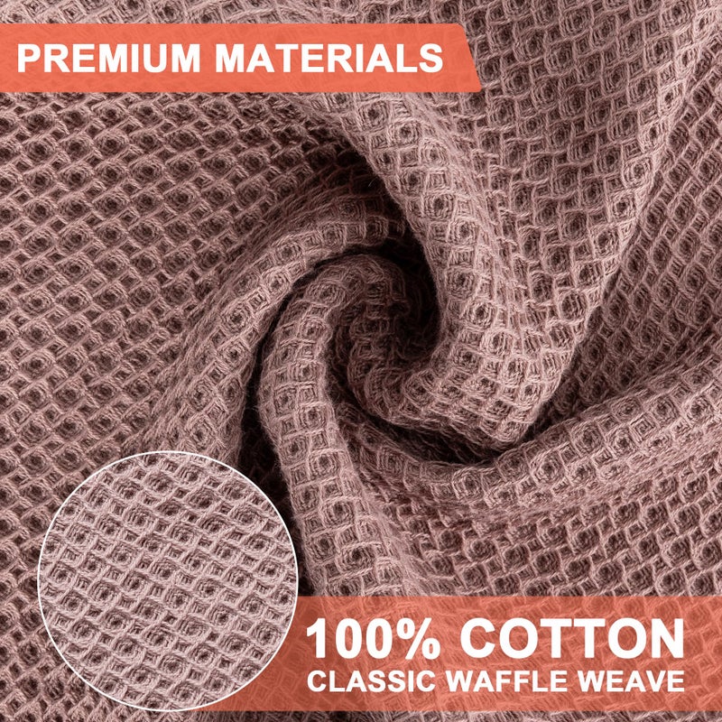 BOOMIBOO 6-Pack Kitchen Dish Cloths, 100% Cotton Waffle Weave, Ultra Soft Absorbent, Quick Drying Dish Towels, 12x12 Inches, Brown ï»¿ - Image 3
