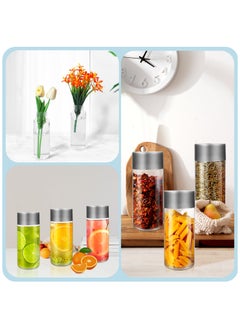 SKYLINK 6Pack 8oz Glass Juice Bottles with Silver Lids – 250ml Reusable Drink Bottles for Water, Smoothies, Beverages – Includes Cleaning Brush & Labels  - Image 4