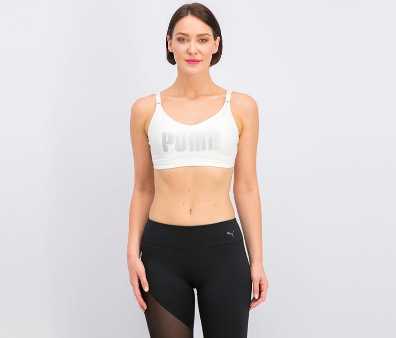 PUMA Women En Pointe Logo Bra, White - Image 1