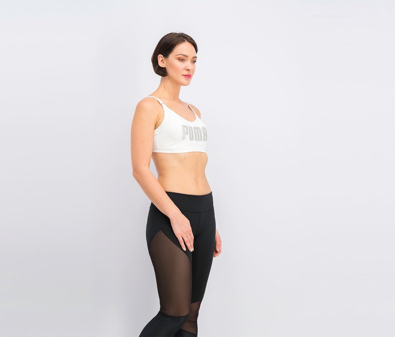 PUMA Women En Pointe Logo Bra, White - Image 4