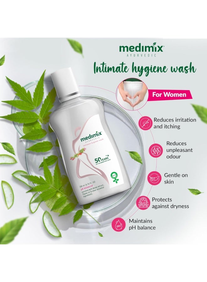 Medimix Ayurvedic Intimate Hygiene Wash Enriched With Neem Extract Bisabolol Thyme Oil & Other Essential Ingredients Ph Balanced 200 ML - Image 3