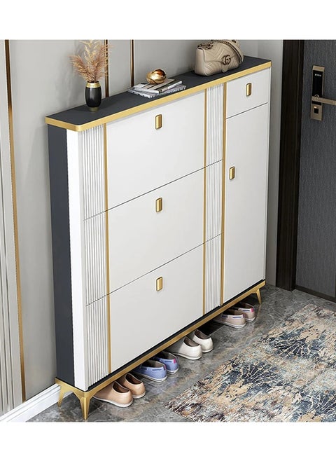 Shoe Storage Cabinet for Entryway Slim, Shoe Cabinet with 3 Flip Drawers, Entryway Shoe Storage Cabinet for Home and Apartment
