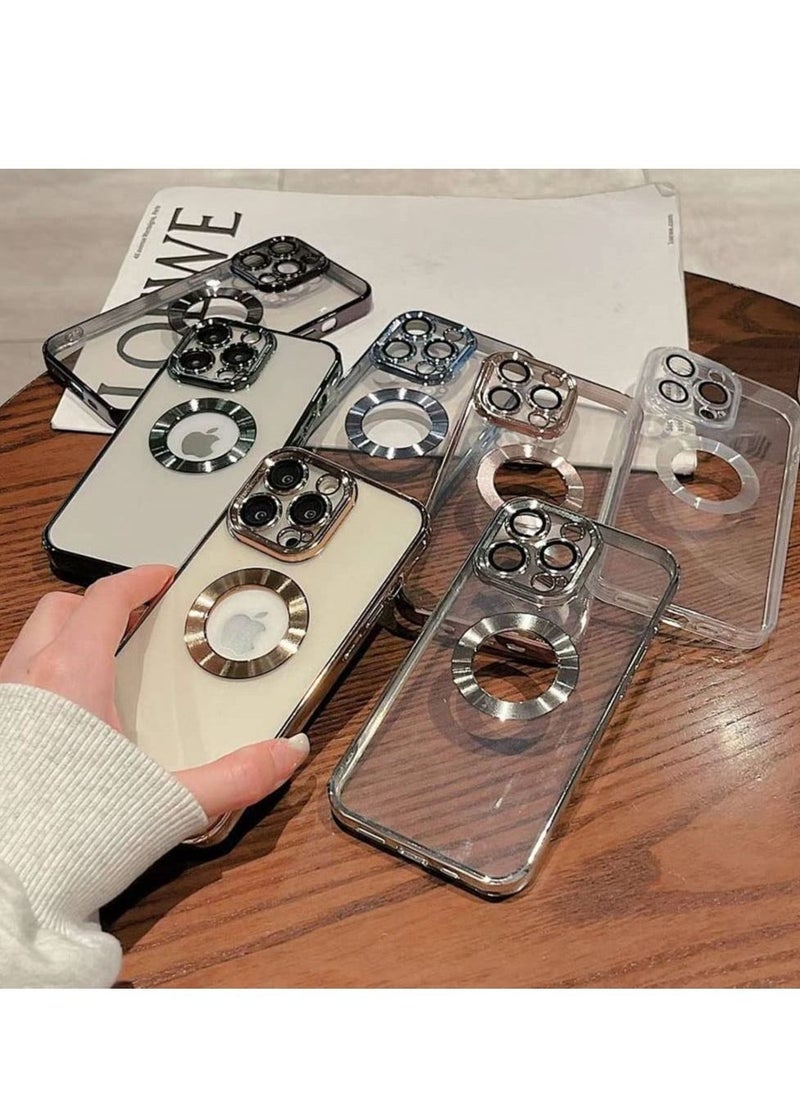 Compatible with iPhone 14 Pro Max Case Camera Lens Protector Plating Luxury Cover for Women Men Clear Soft TPU Shockproof Protective Phone Case for 14 Pro Max 6.7 Inch 2022 - Purple - Image 3