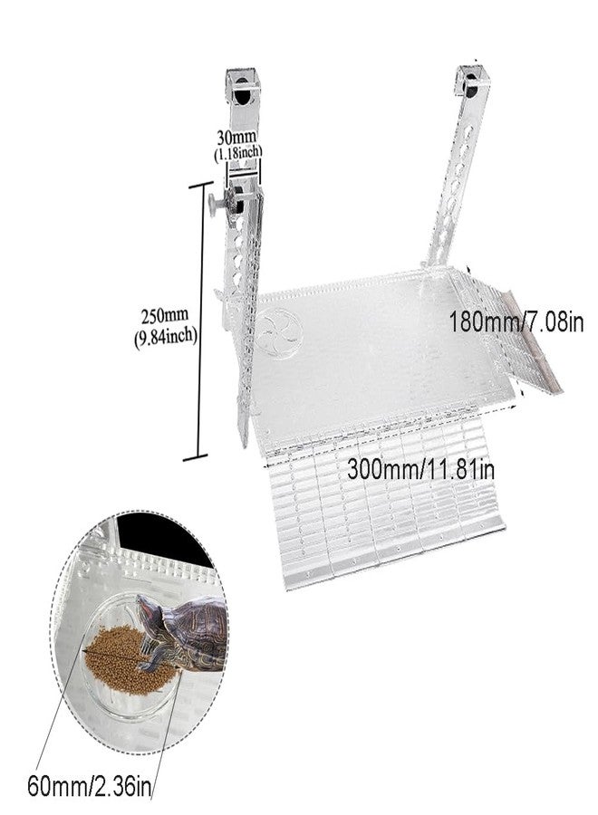 YXQ Hanging Turtle Basking Platform Multifunctional Acrylic Large Ramp Terrace Fence Type Aquarium Tank Decor Platform for Aquatic Reptile Feeding Resting - Image 2