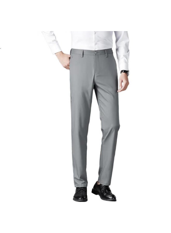 Firs Men'S Casual Pants, Lightweight Luxury Mulberry Silk, Spring Autumn All-Season Business Commute Wrinkle-Resistant Breathable Trousers - Image 1