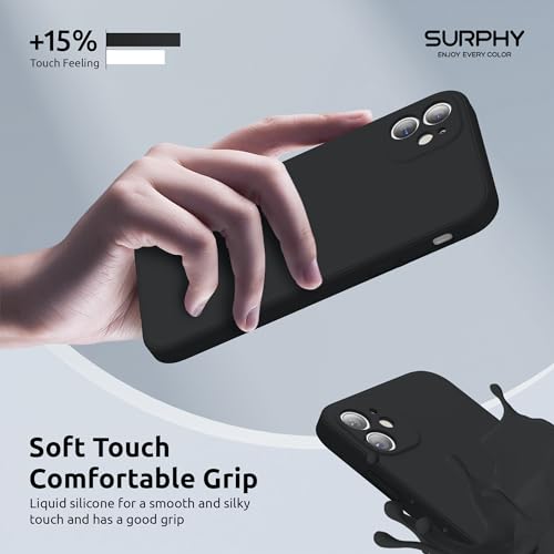 SURPHY Design for iPhone 11 Case with Camera Protection, Straight Edge Slim Design, Liquid Silicone Phone Case for iPhone 11 6.1 inches, Black - Image 5