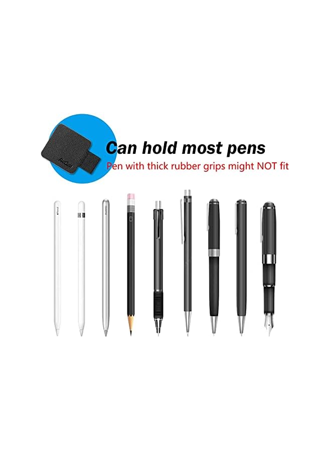 Procases 【5 Pack】 Self Adhesive Pen Loop Holder, for Dairy Notebooks Journals Planners, Elastic Stick On Pen Holder Stylus Loop -Black - Image 4