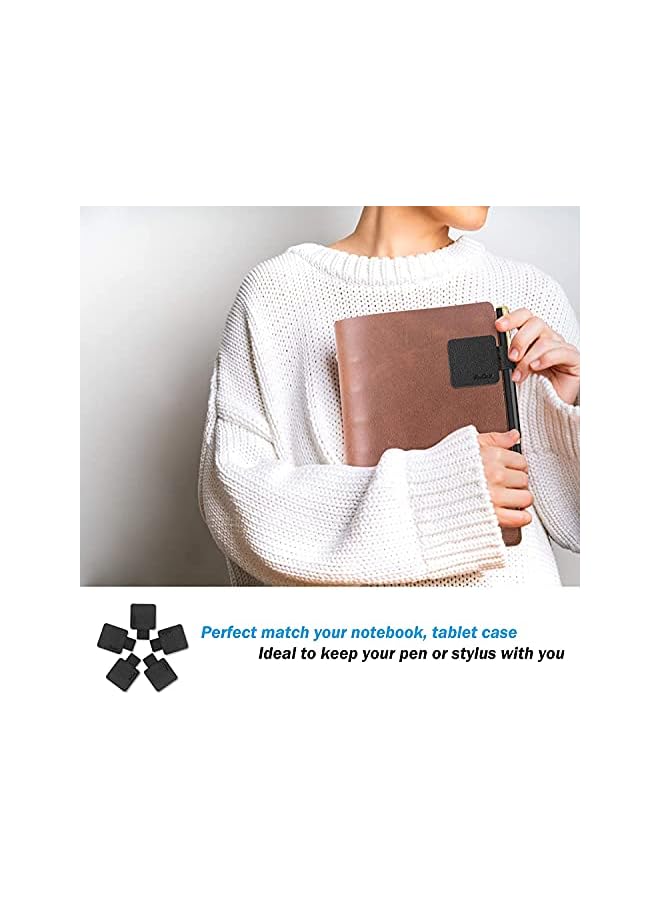 Procases 【5 Pack】 Self Adhesive Pen Loop Holder, for Dairy Notebooks Journals Planners, Elastic Stick On Pen Holder Stylus Loop -Black - Image 3