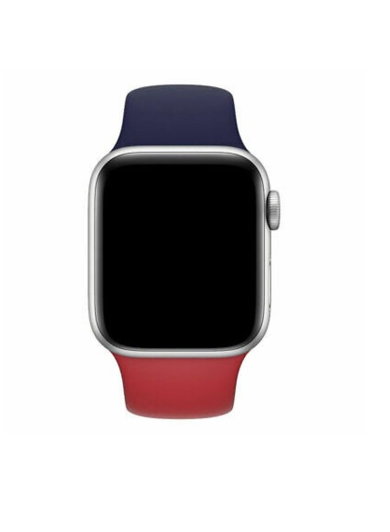 Dual Color Soft Silicone Watch Strap For Apple Watch Band 38mm/40mm/41mm For iWatch Series 7/6/SE/5/4/3/2/1/ - Image 2