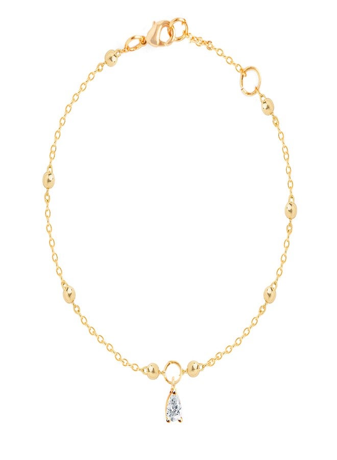 MINUTIAE Gold-Plated Motif Chain Anklet for Women's & Girls_MNT0393PD_G - Image 1