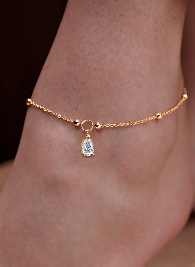 MINUTIAE Gold-Plated Motif Chain Anklet for Women's & Girls_MNT0393PD_G - Image 2