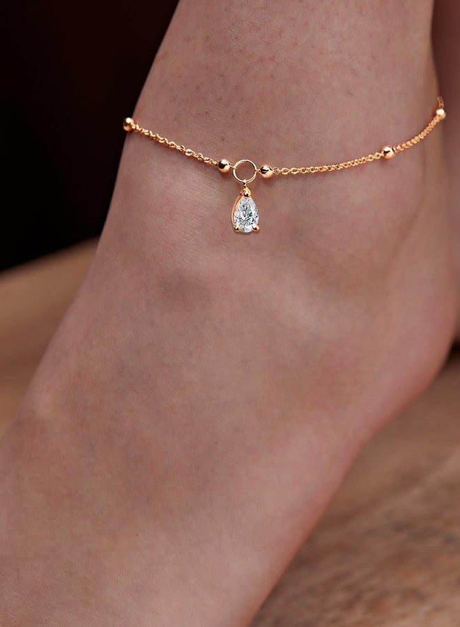 MINUTIAE Gold-Plated Motif Chain Anklet for Women's & Girls_MNT0393PD_G - Image 3