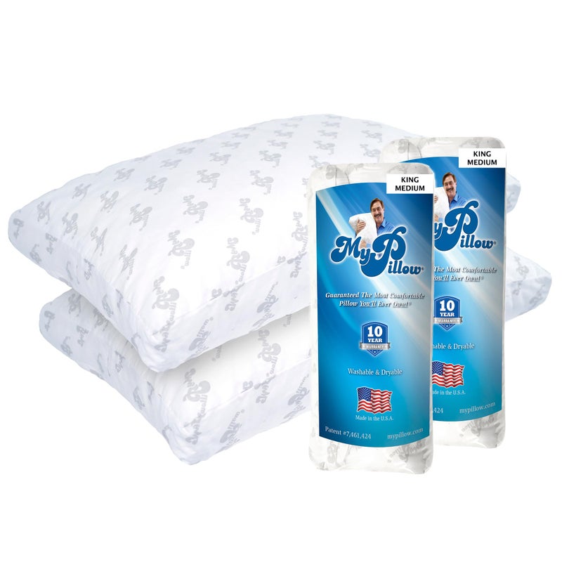 MyPillow MyPillow Bedding Bed Pillows for Sleeping King Size Set of 2 Gusseted for Back Stomach or Side Sleepers  My Pillow Premium Pillow King Medium 