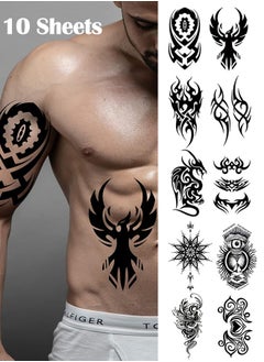 Generic Tattoo Tech,10 Sheets Extra-Large Semi Permanent Tattoo,Adult Art Design Temporary Tattoos, Lasts 1-2 Weeks, Waterproof, Realistic look, No Adhesive, No reflection  - Image 1