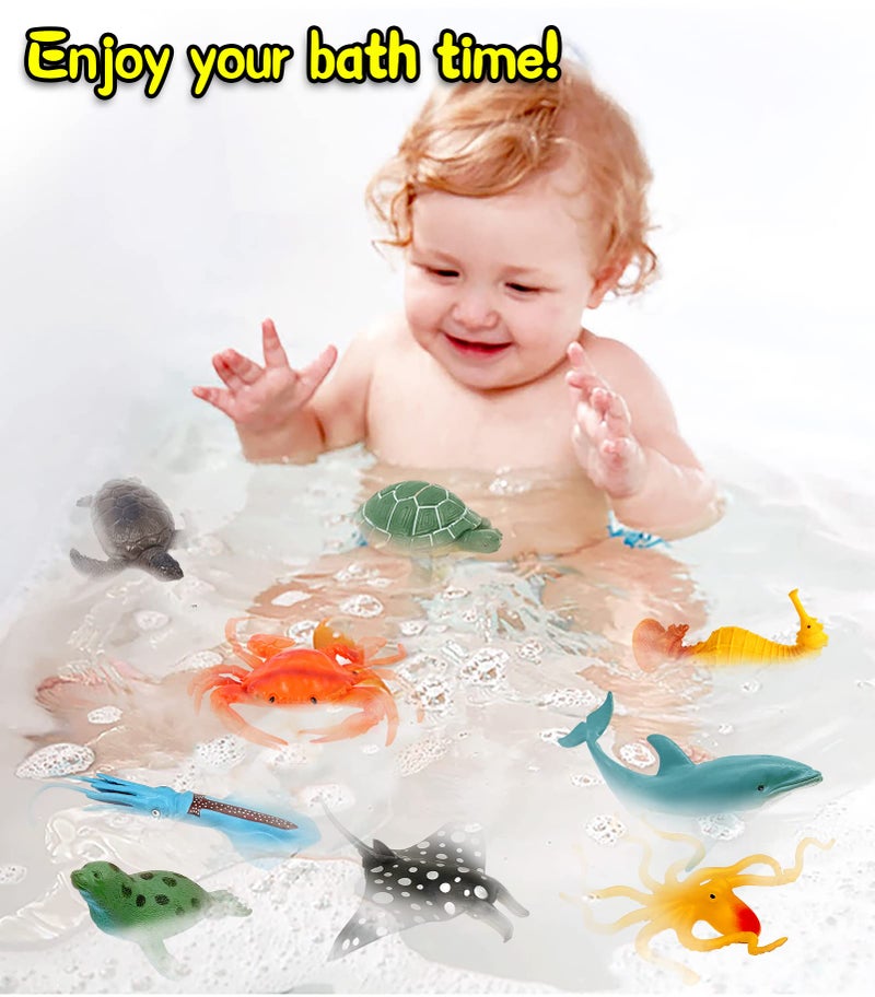 KECIABO Ocean Sea Animal Figures, 12 Pack Realistic Soft Plastic Bath Toys for Toddlers, Kids, Boys, and Girls - Image 5