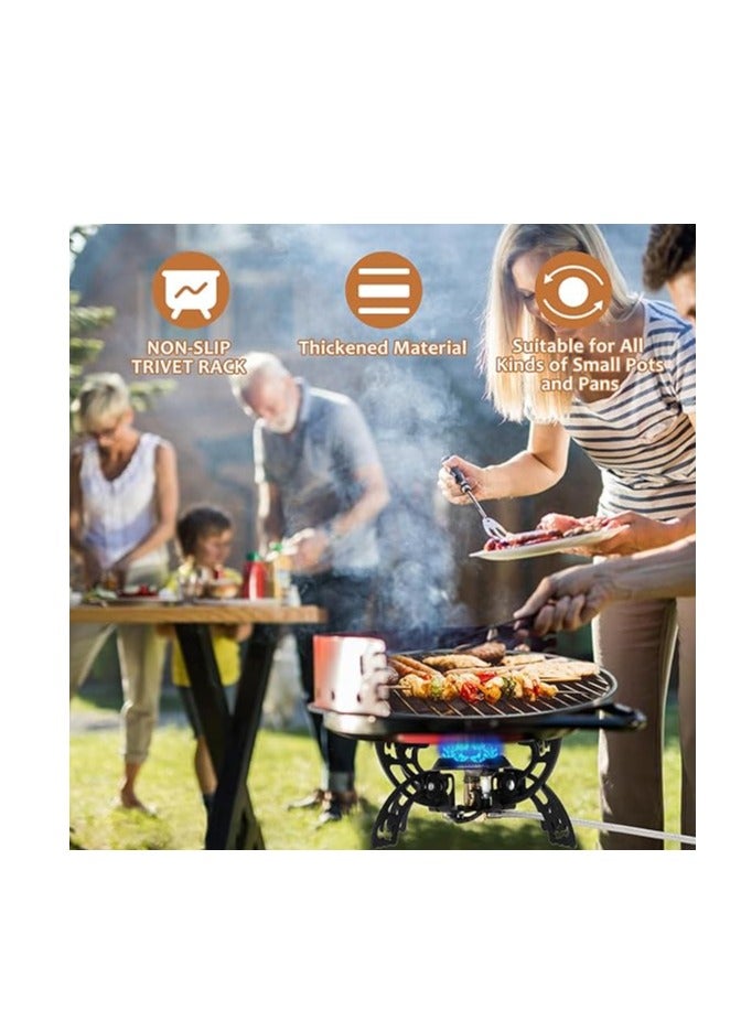 إسكدنيا 3800W Backpacking Stove Portable Camping Stove Gas Portable Windproof Camp Stove Foldable Backpack Stove with Pot Brackets for BBQ Hiking Camping Trekking Fishing Picnic - Image 3