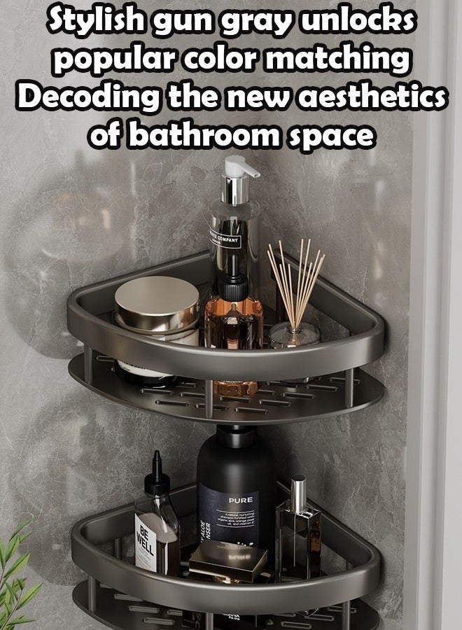 keke 3-Layer Wide Bathroom Triangle Rack - Punch Free Wall Mounted Storage for Toilet, Sink and Shower - Organizer for Bath Essentials and Toiletries - Image 4