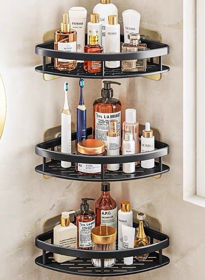 keke 3-Layer Wide Bathroom Triangle Rack - Punch Free Wall Mounted Storage for Toilet, Sink and Shower - Organizer for Bath Essentials and Toiletries - Image 1