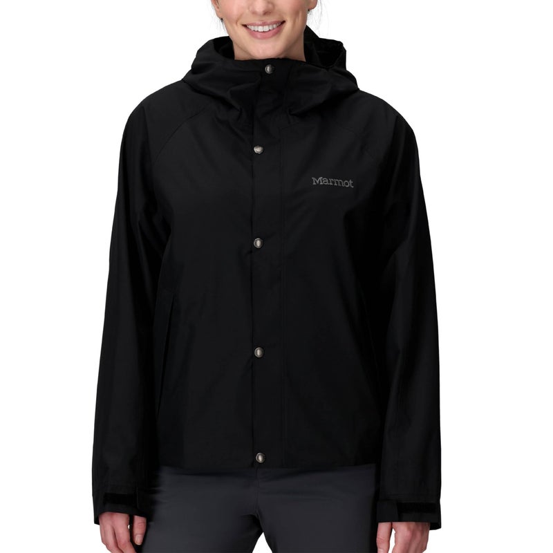 MARMOT Womenâ€™s Cascade Durable & Waterproof Rain Jacket, Black, Large - Image 1