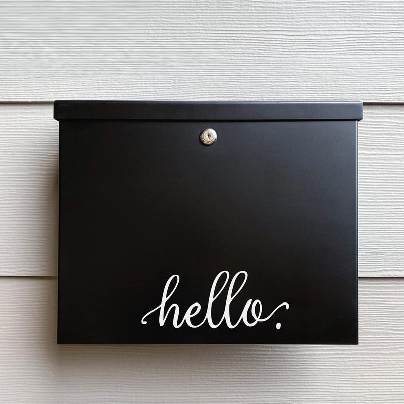 BATTOO Hello Wall Decal Farmhouse Wall Decor Hello. Door Decal Vinyl Lettering for Front Door Country Cottage Decor(9"X 4",White) - Image 2
