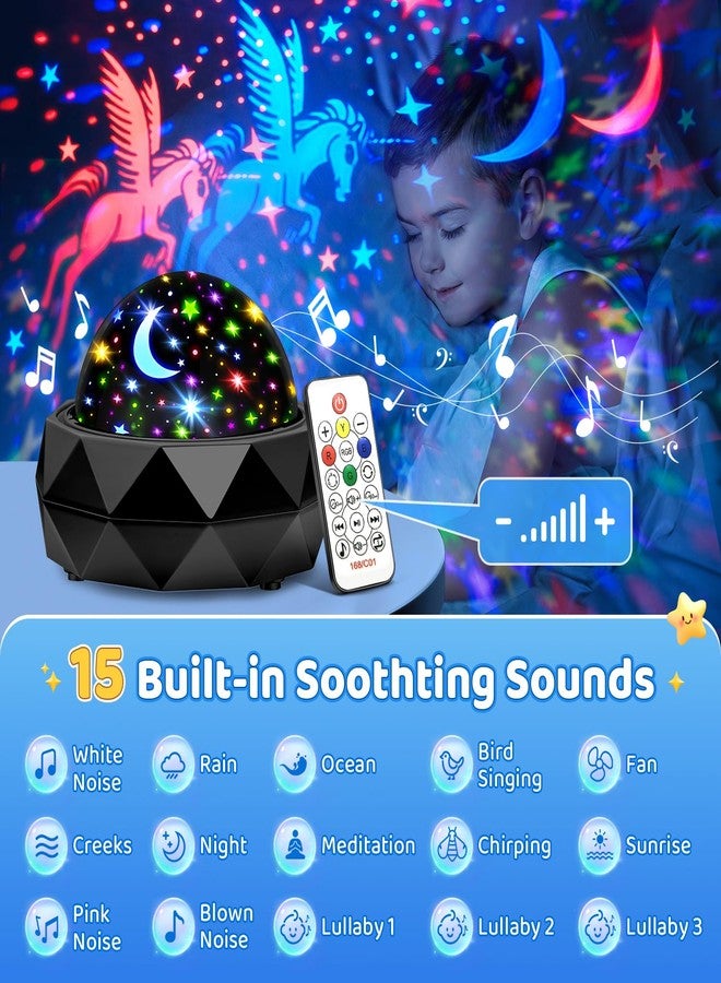 PIKOY Kids Night Light + 15 Colors, 15 White Noises + 3 Movies + Rechargeable Night Light Projector for Kids, Night Light Projector for Kids, Star Projector for Kids, - Image 5