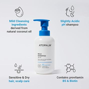 ATOPALM Mild Shampoo 101 Fl Oz 300ml TearFree Hypoallergenic Hair Care for Sensitive Skin Biotin for Dry Scalp Paraben Mineral OilFree pH Balancing Nourishing Hydrating Kbeauty - Image 3