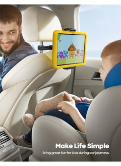 Lamicall Car Tablet Mount Headrest Tablet Holder Car Back Seat Travel Tablet Stand For Kids Compatible With Ipad Pro Air Mini Galaxy Tab Fire Hd 4.7 12.9 Inch Cell Phone Tablets And Devices Black  - Image 2
